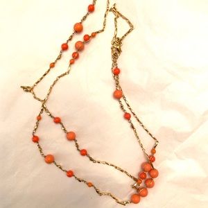 Stella & Dot beaded coral necklace